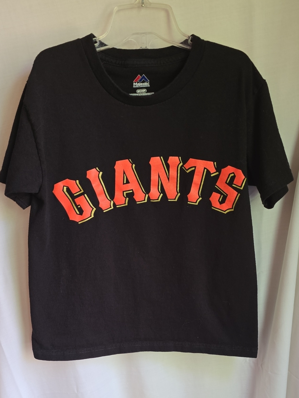 Majestic GIANTS #7 Kids Black Tee with Orange